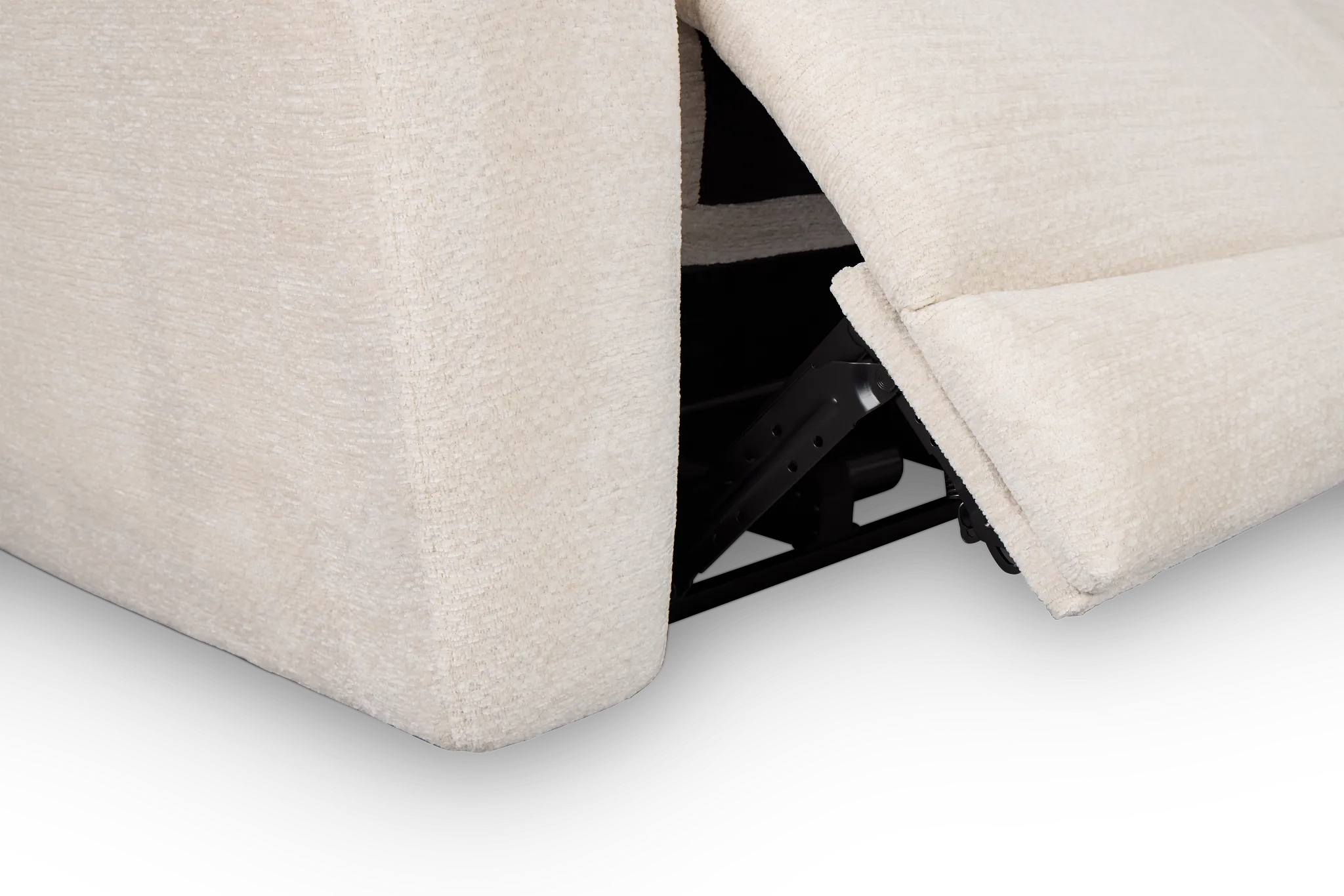 Bennett Light Beige Fabric Large Dual Power Reclining Two-arm Sectional