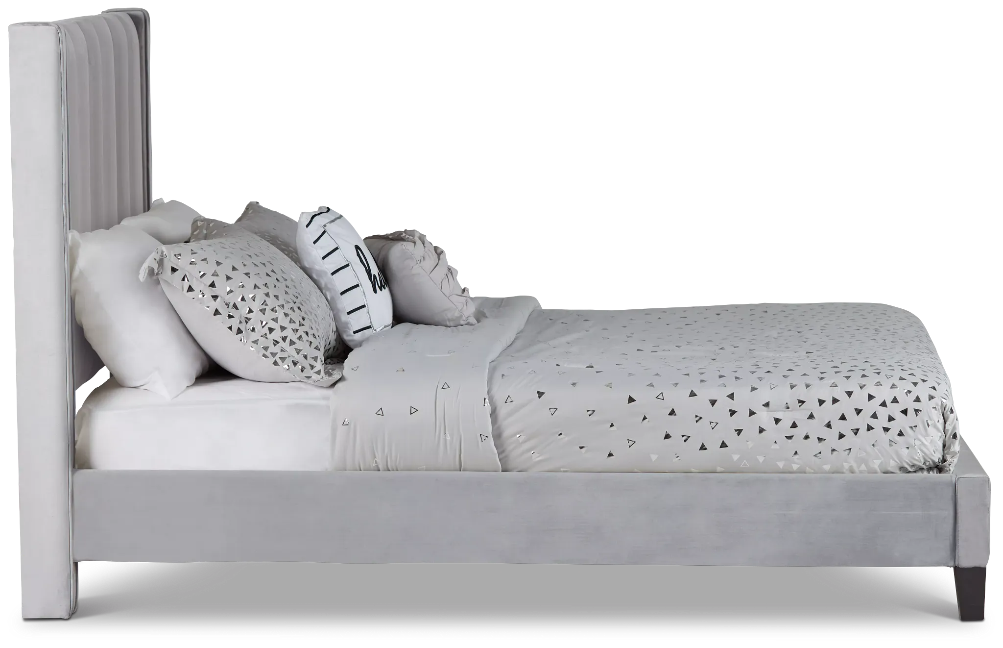 Audrey Dark Gray Velvet Platform Bed