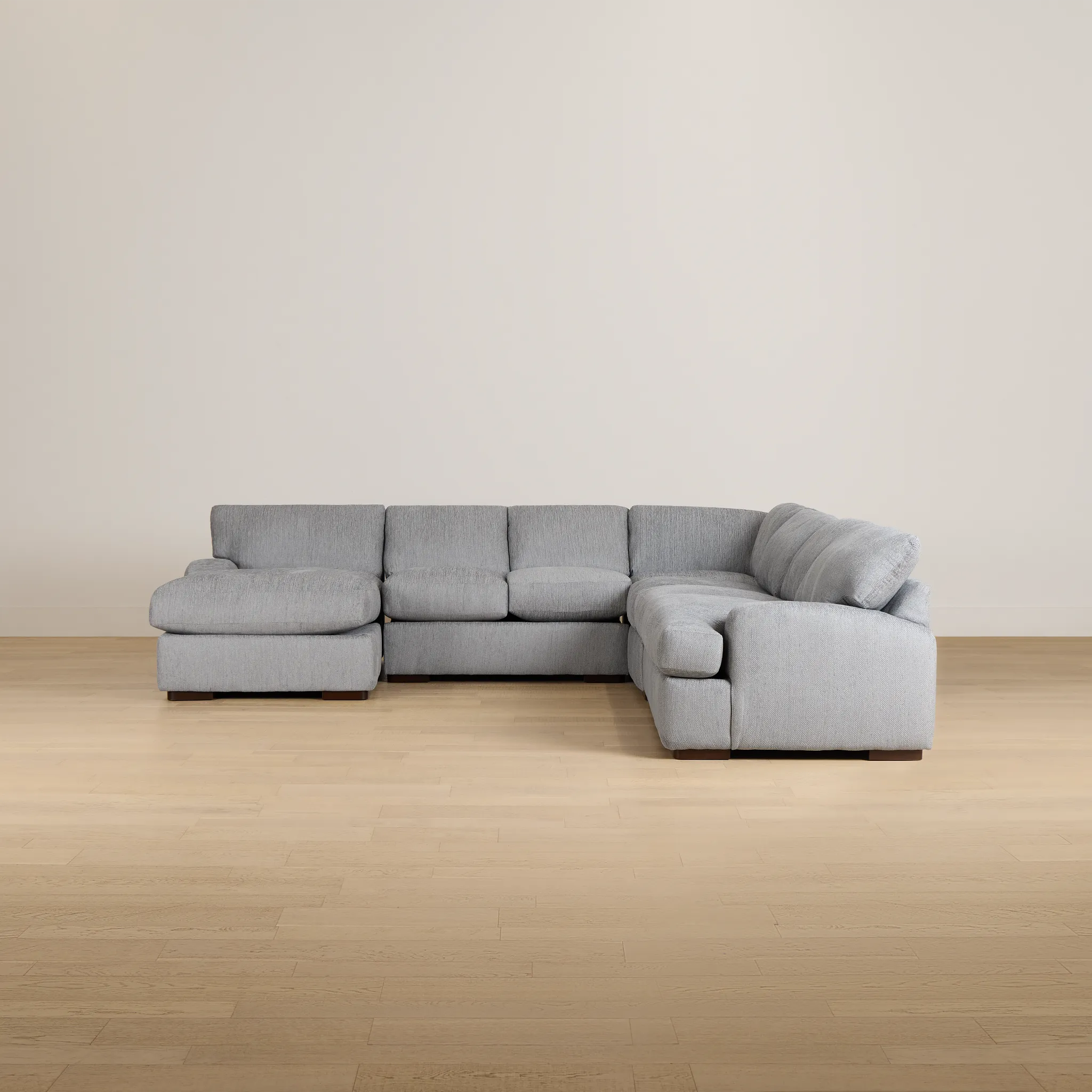 Alpha Light Gray Fabric Large Left Chaise Sectional