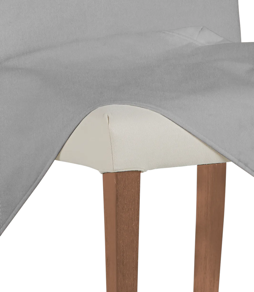 Destination Light Gray Long Slipcover Chair With Light Tone Leg