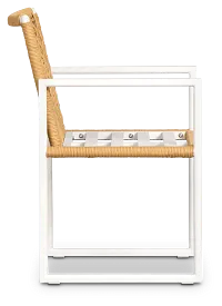 Sunrise White Aluminum Arm Chair Frame