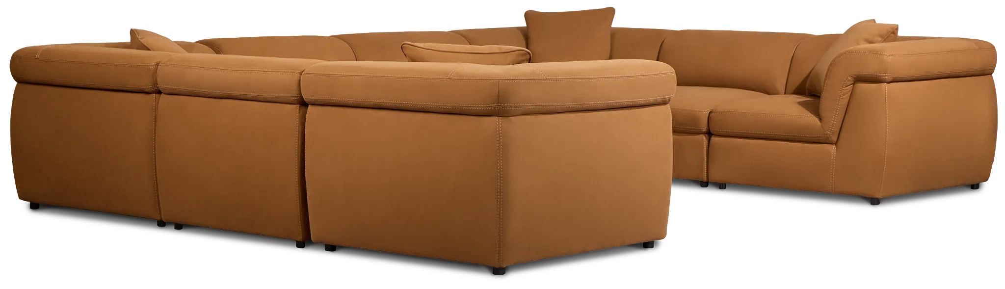 Aria Medium Brown Micro Immersive 8-piece Modular Sectional W/4 Speakers