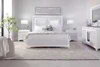 Milan White Panel Bed
