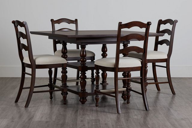 Savannah Dark Tone High Table & 4 Barstools