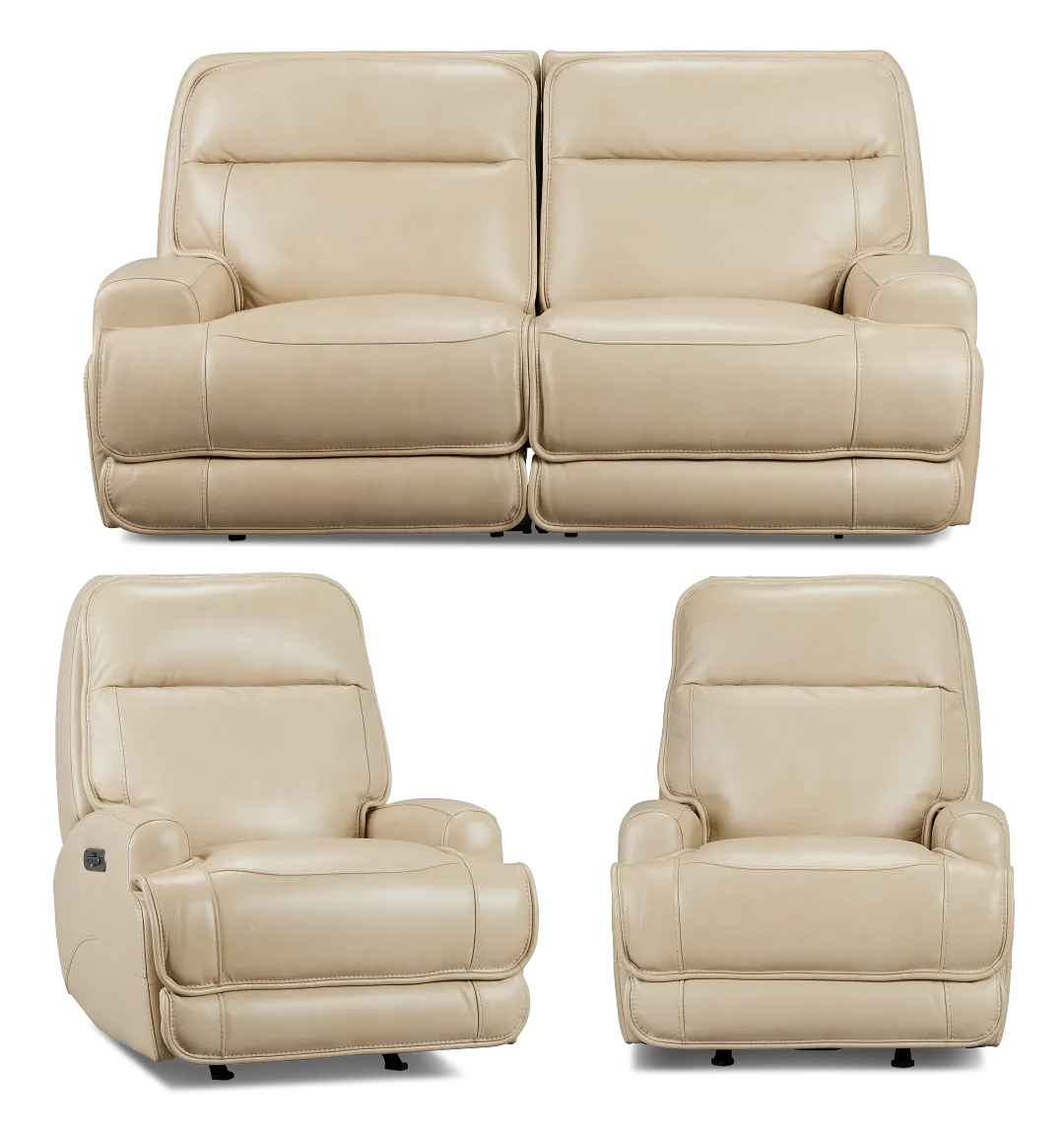 Casey Light Beige Lthr/vinyl Power Reclining Living Room