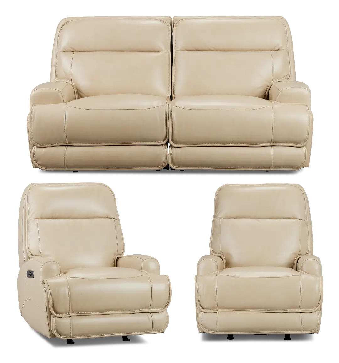 Casey Light Beige Lthr/vinyl Power Reclining Living Room Casey Light Beige Lthr/vinyl Power Reclining Living Room