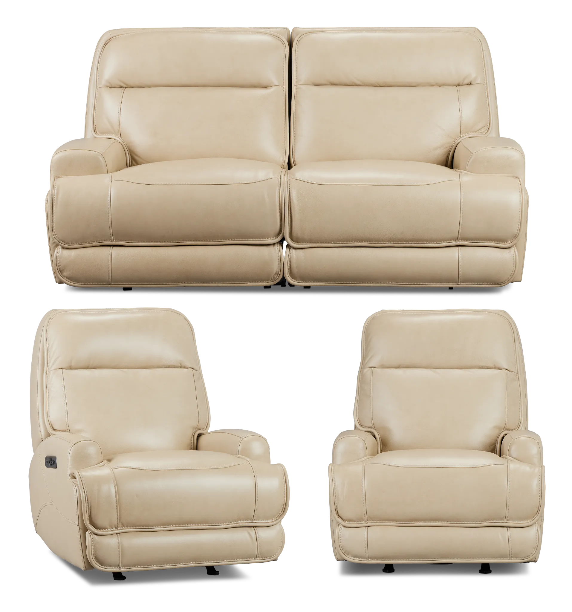 Casey Light Beige Lthr/vinyl Power Reclining Living Room