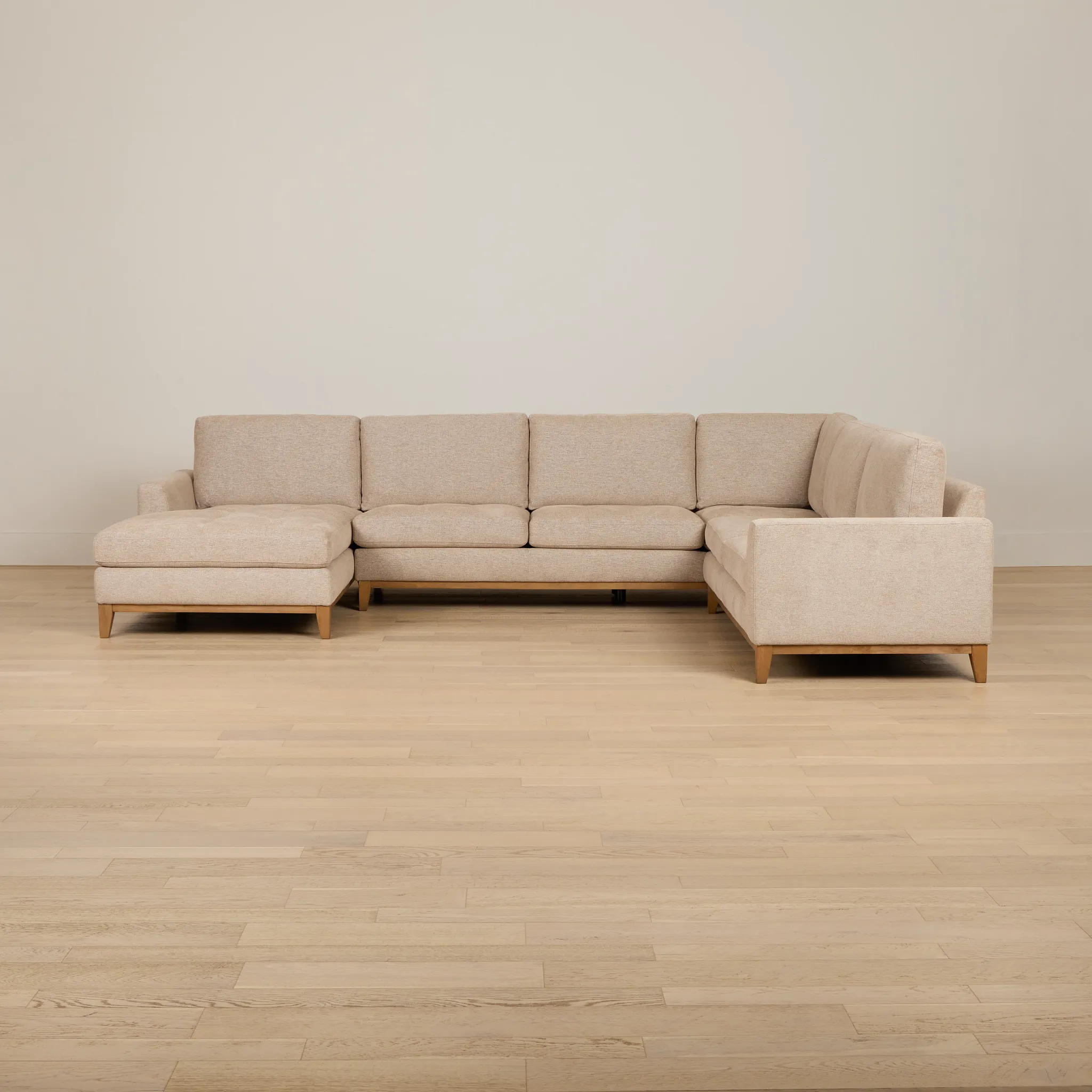 Maisie Light Brown Fabric Medium Left Chaise Sectional