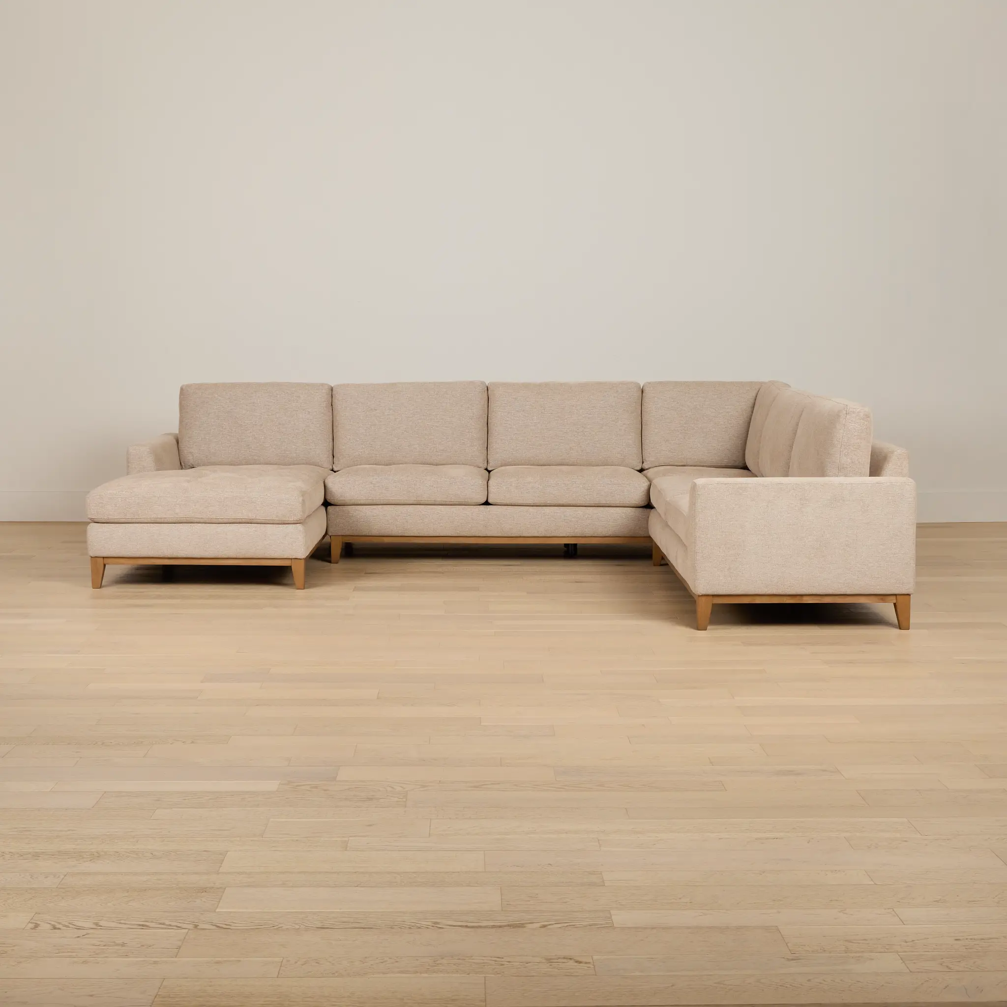 Maisie Light Brown Fabric Medium Left Chaise Sectional Maisie Light Brown Fabric Medium Left Chaise Sectional