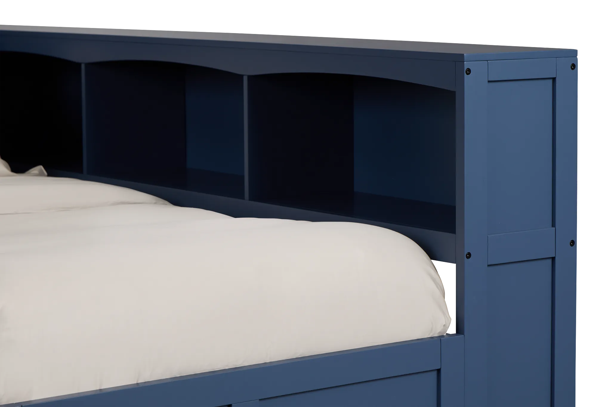 Charleston Dark Blue Corner Bookcase Bed