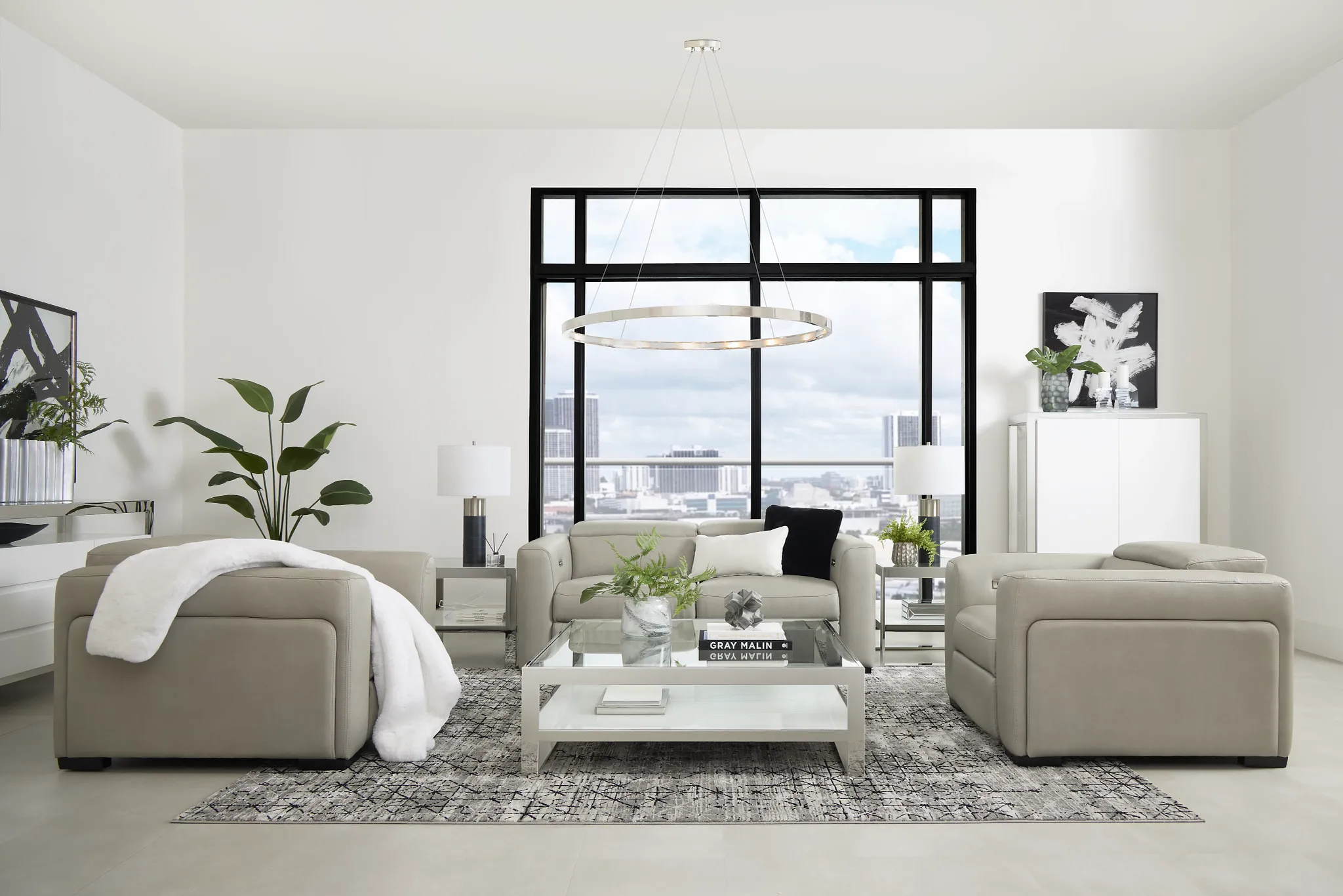 Miami White Glass Square Coffee Table