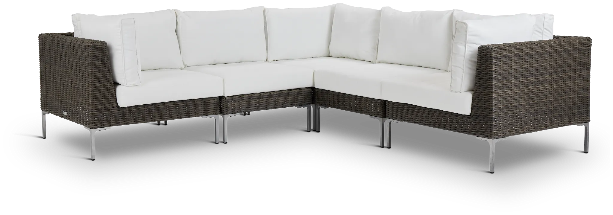 Tulum White Woven Two-arm Sectional