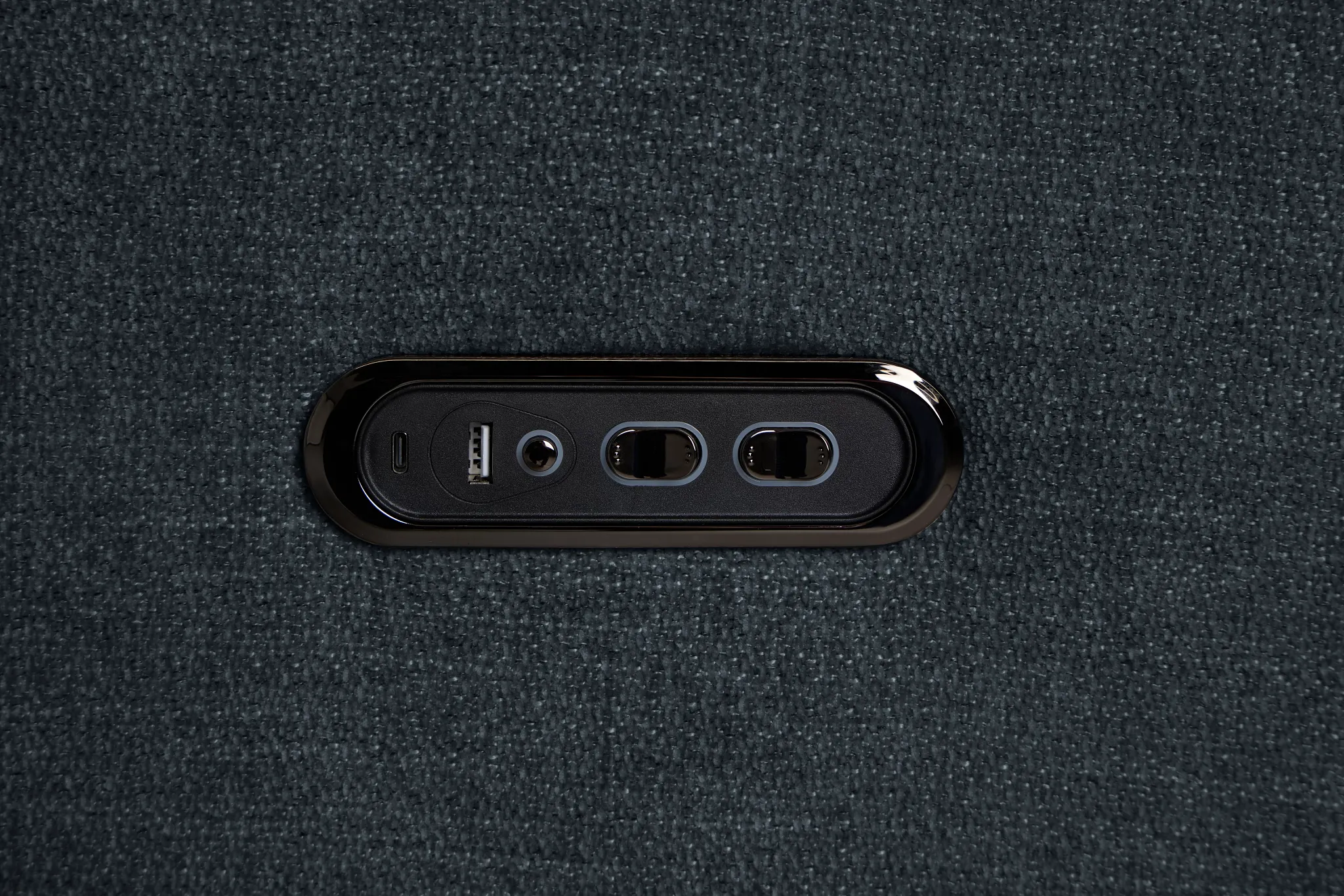 Dean Dark Blue Fabric Power Swivel Glider Recliner