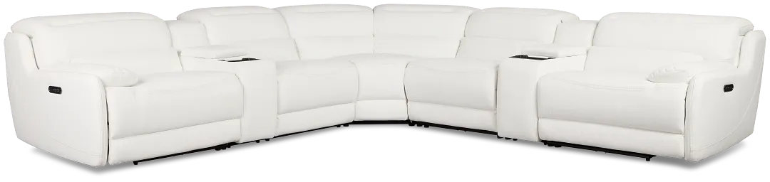 Jett White Micro Large Triple Power Reclining Two-arm Sectional