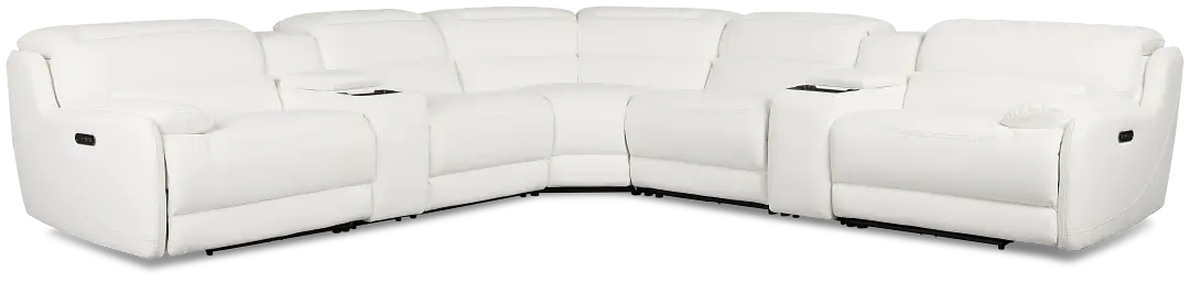 Jett White Micro Large Triple Power Reclining Two-arm Sectional Jett White Micro Large Triple Power Reclining Two-arm Sectional