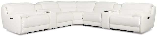Jett White Micro Large Triple Power Reclining Two-arm Sectional