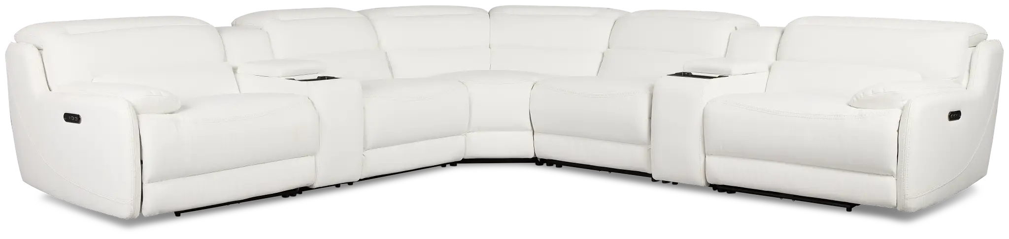 Jett White Micro Large Triple Power Reclining Two-arm Sectional Jett White Micro Large Triple Power Reclining Two-arm Sectional
