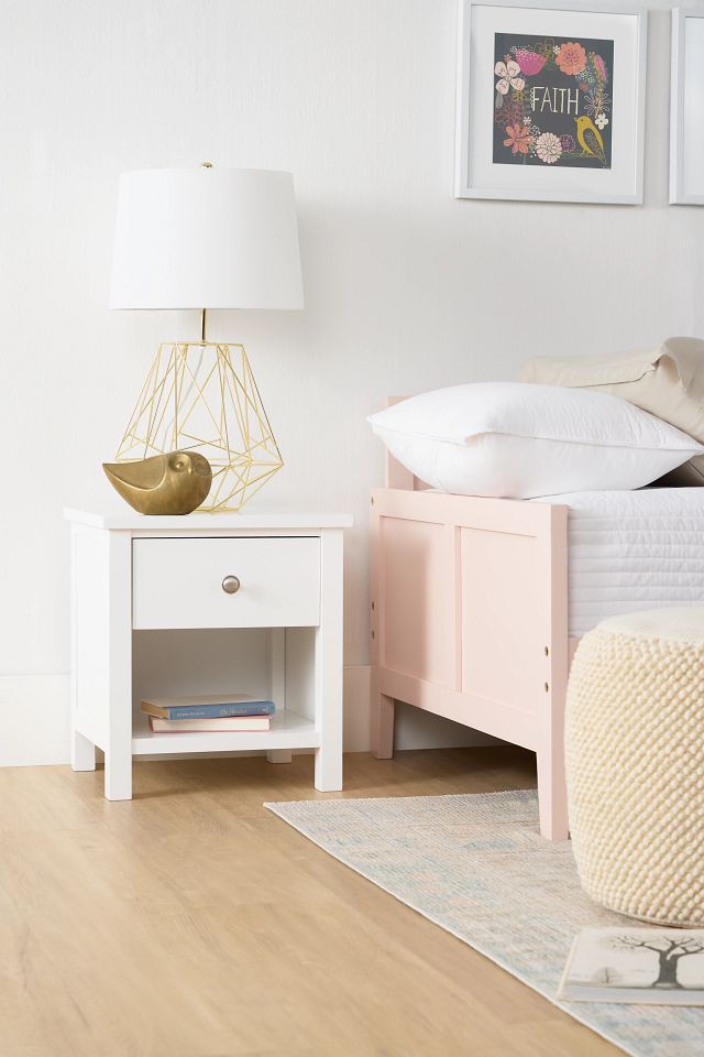 Charleston White 1-drawer Nightstand