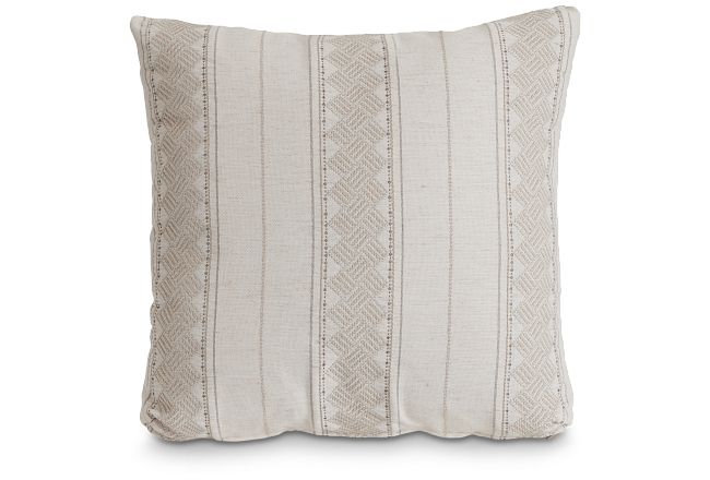Hermione Beige Fabric 18" Accent Pillow