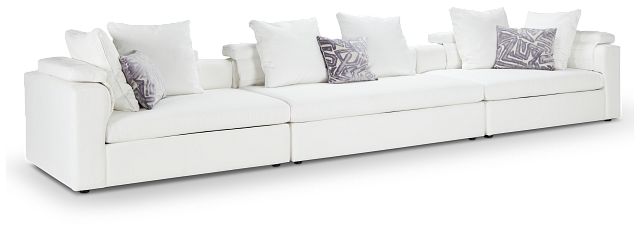 Merrick White Fabric Large Sofa (1)