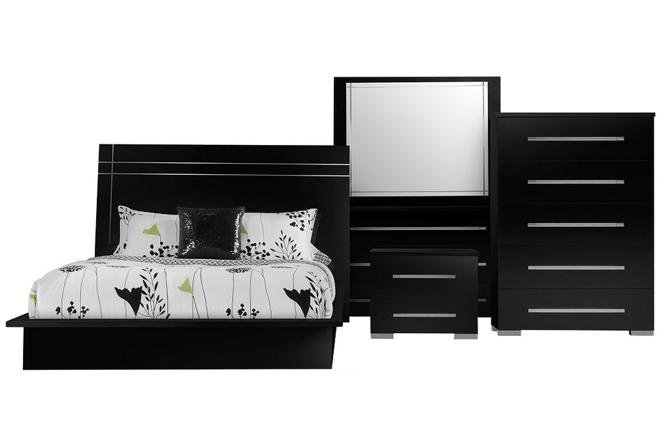 Dimora Black Wood Platform Bedroom Package