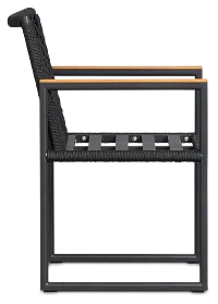 Sunrise Dark Gray Teak Arm Chair Frame