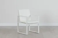 Linear White Aluminum Arm Chair