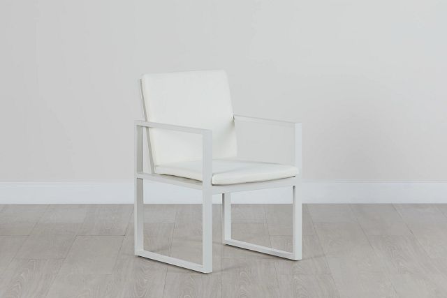 Linear White Aluminum Arm Chair