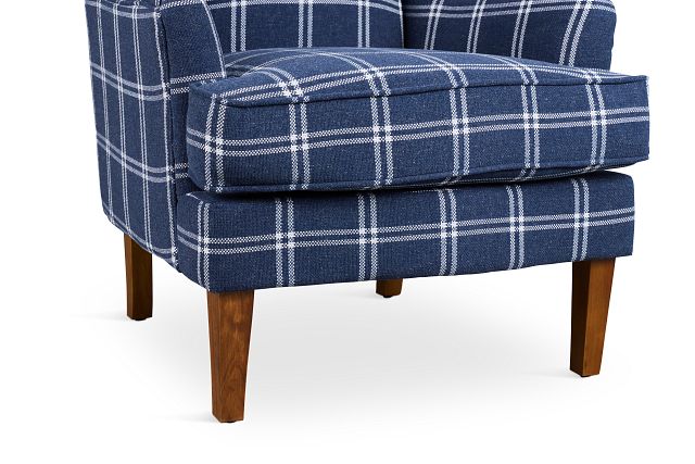 Leyla Dark Blue Fabric Accent Chair