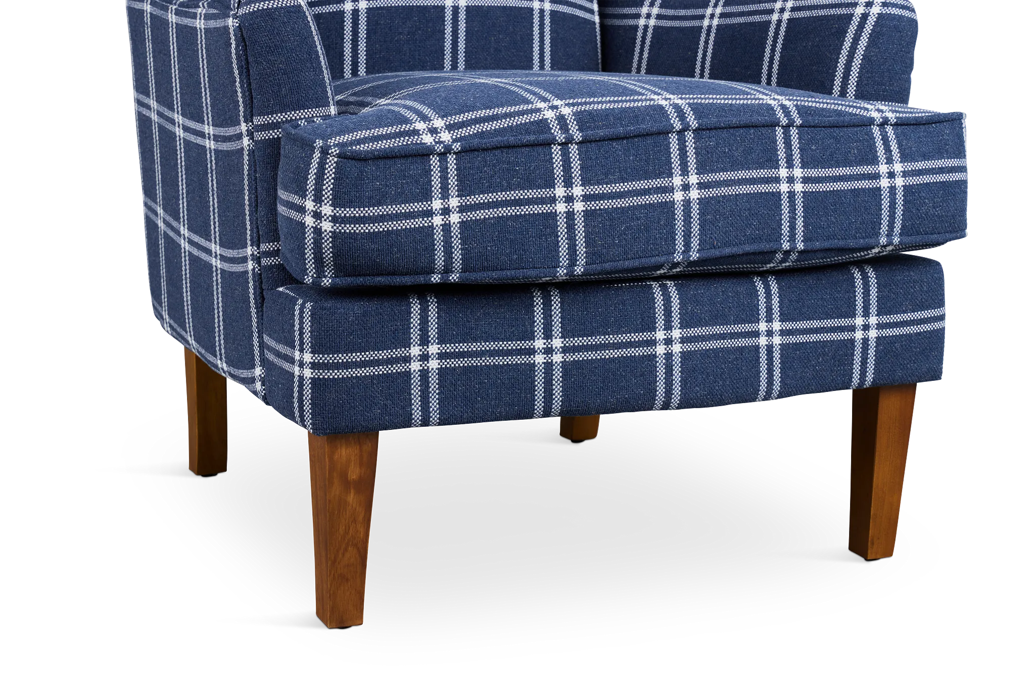 Leyla Dark Blue Fabric Accent Chair