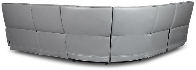 Miles Light Gray Lthr/vinyl Small Two-arm Power Reclining Sectional