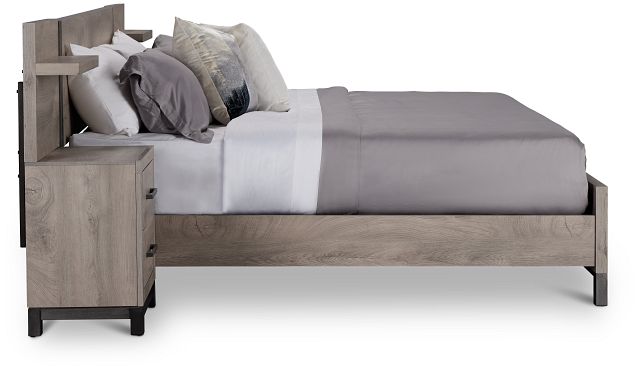 Evanston Gray Spread Bed W/ Two Nightstands