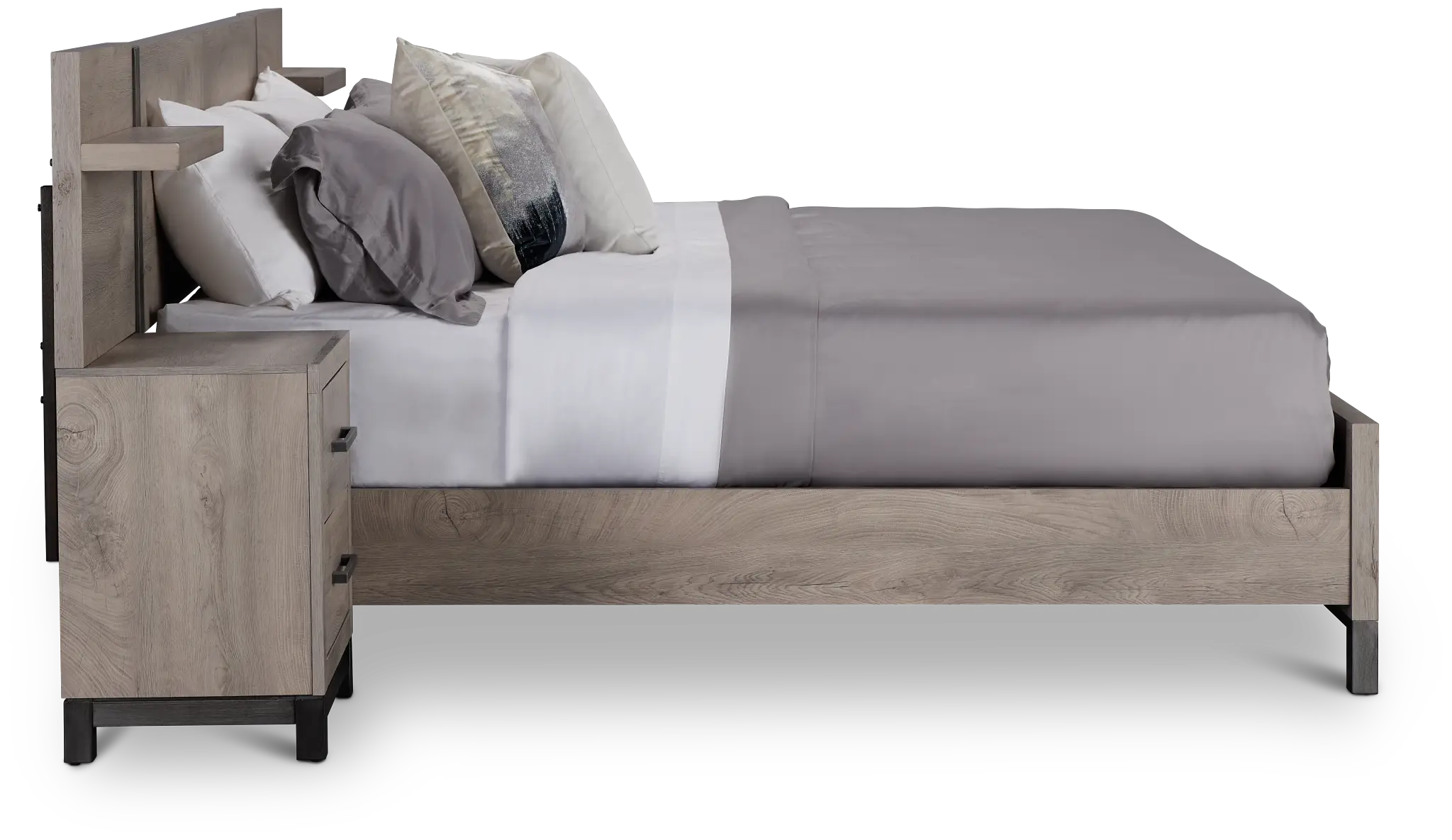 Evanston Gray Spread Bed W/ Two Nightstands Evanston Gray Spread Bed W/ Two Nightstands