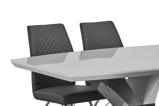 Lima Gray Table & 4 Upholstered Chairs
