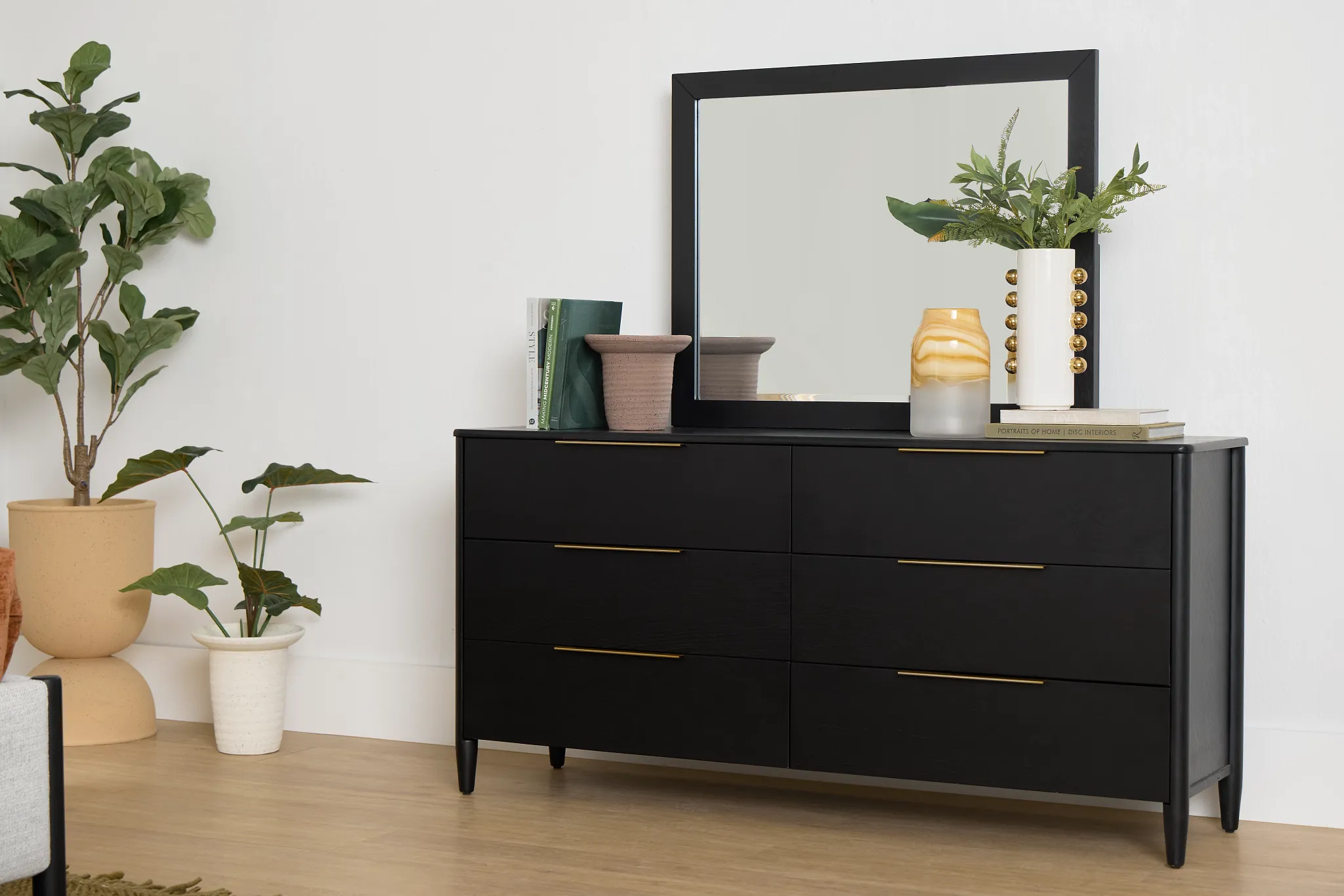 Stockton Black Dresser & Mirror