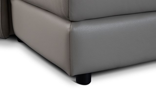 Rowan Gray Leather Medium Left Chaise Sectional