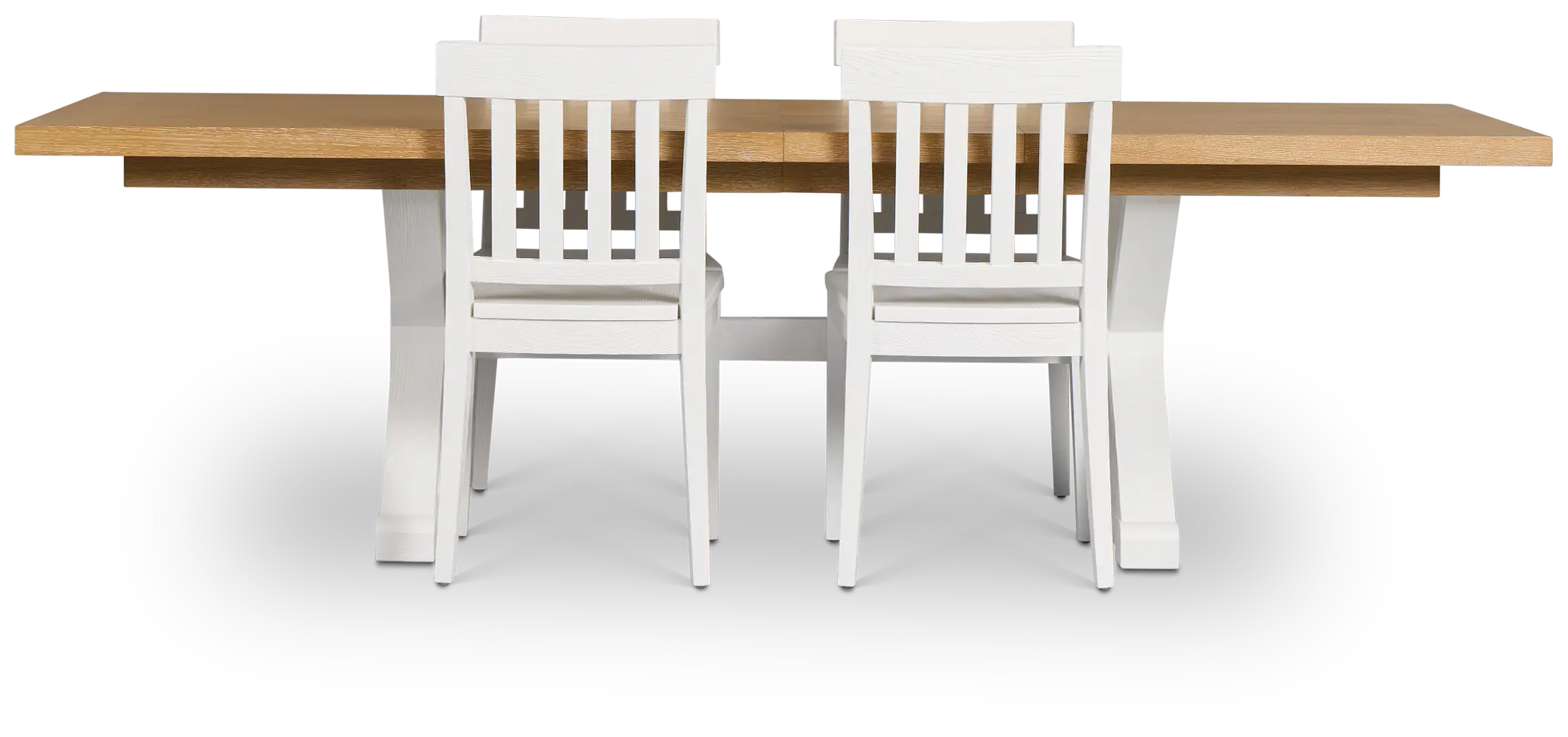 Nantucket Two-tone Rect Table & 4 White Wood Chairs Nantucket Two-tone Rect Table & 4 White Wood Chairs