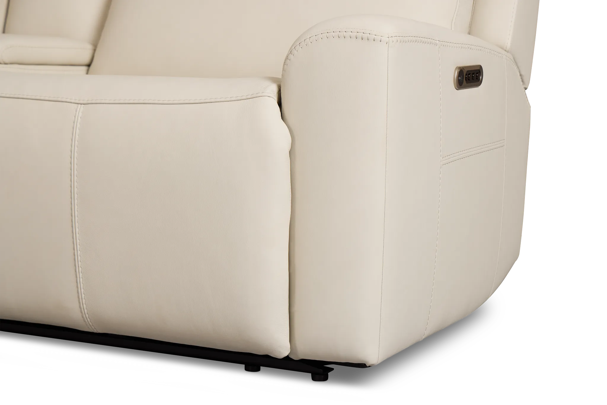 Flexsteel Sterling Ivory Lthr/vinyl Medium Dual Power 2-arm Reclining Sectional