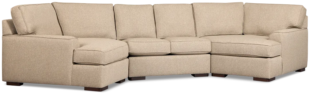 Sinclair Brown Fabric Dual Cuddler Sectional