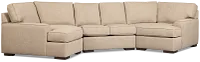Sinclair Brown Fabric Dual Cuddler Sectional