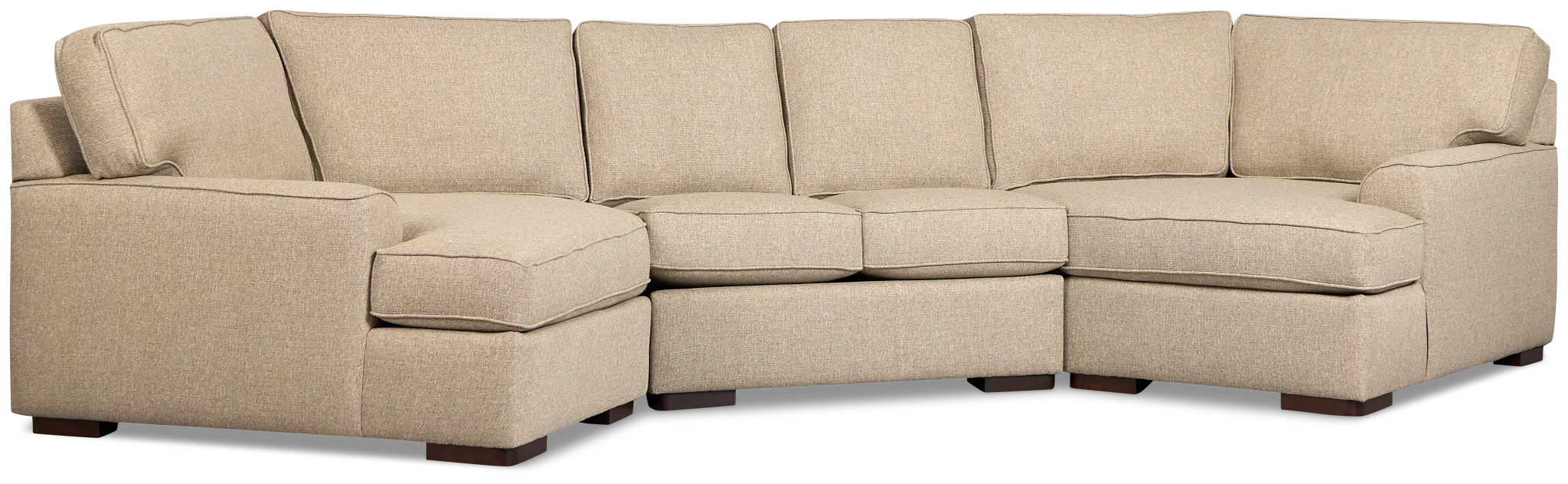 Sinclair Brown Fabric Dual Cuddler Sectional