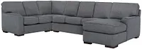 Austin Blue Cool Mfoam Right Chaise Memory Foam Sleeper Sectional