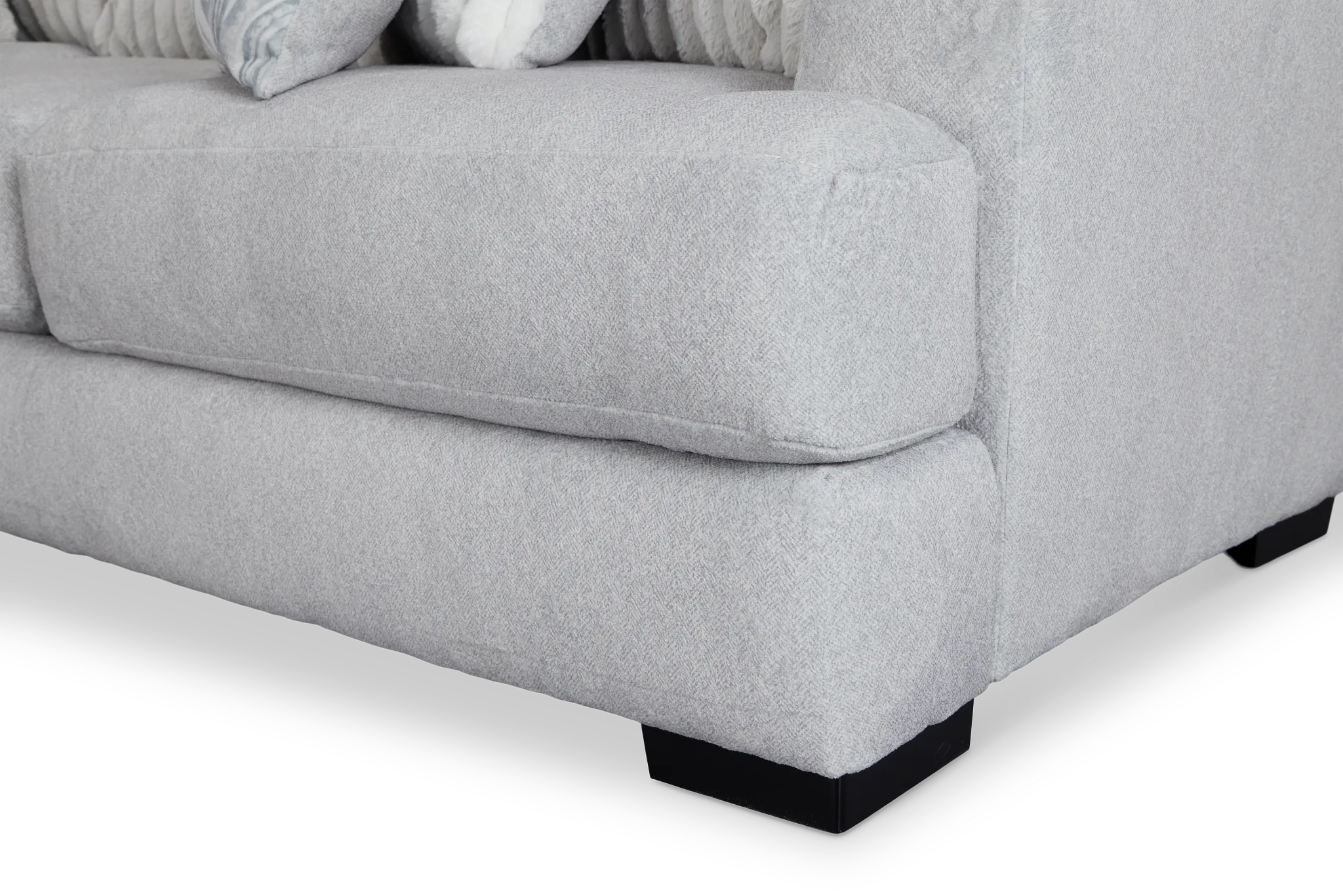 Kylie Light Gray Fabric Medium Left Chaise Sectional