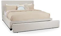Monica Beige Uph Platform Storage Bed