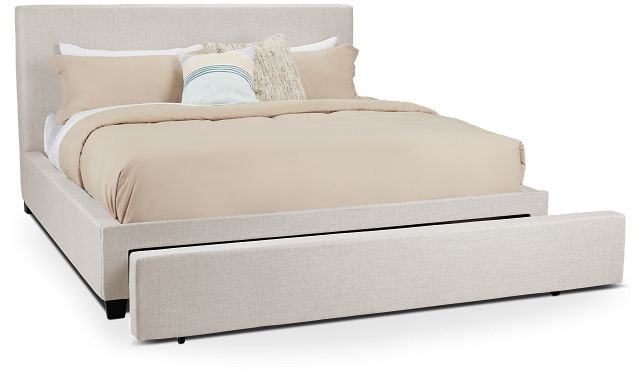 Monica Beige Uph Platform Storage Bed