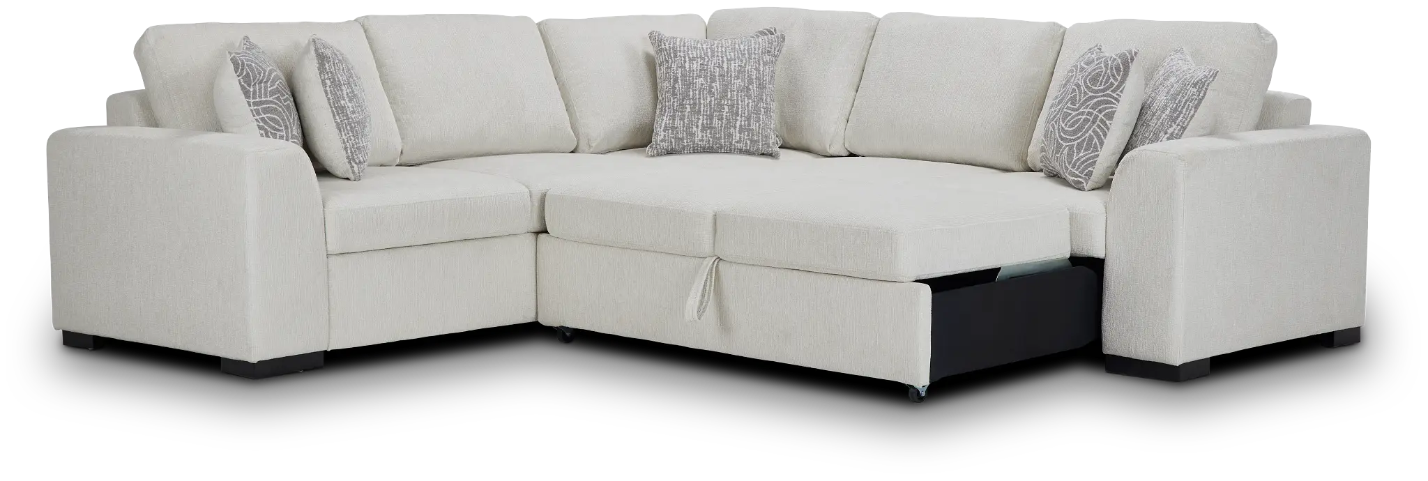 Blakely White Fabric Medium 2-arm Right Facing Sleeper Sectional Blakely White Fabric Medium 2-arm Right Facing Sleeper Sectional