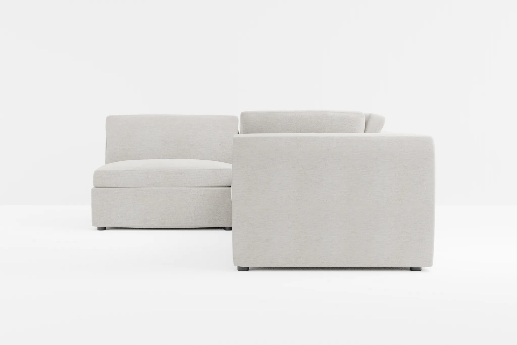 Destin Maguire Pewter Fabric 4-piece Modular Sectional