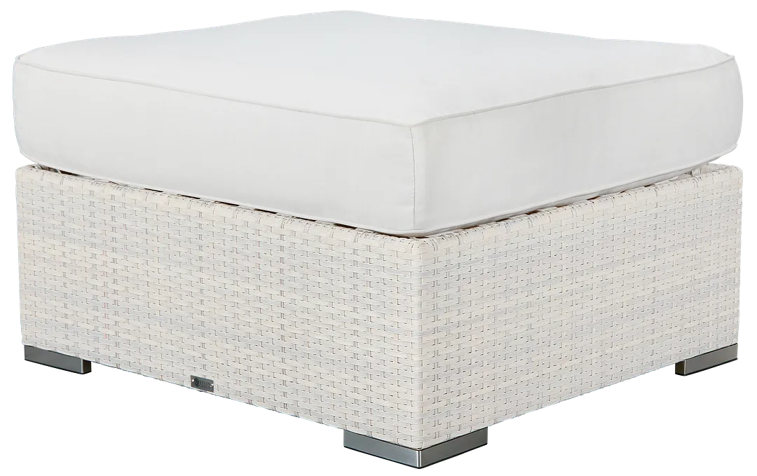 Biscayne White Ottoman