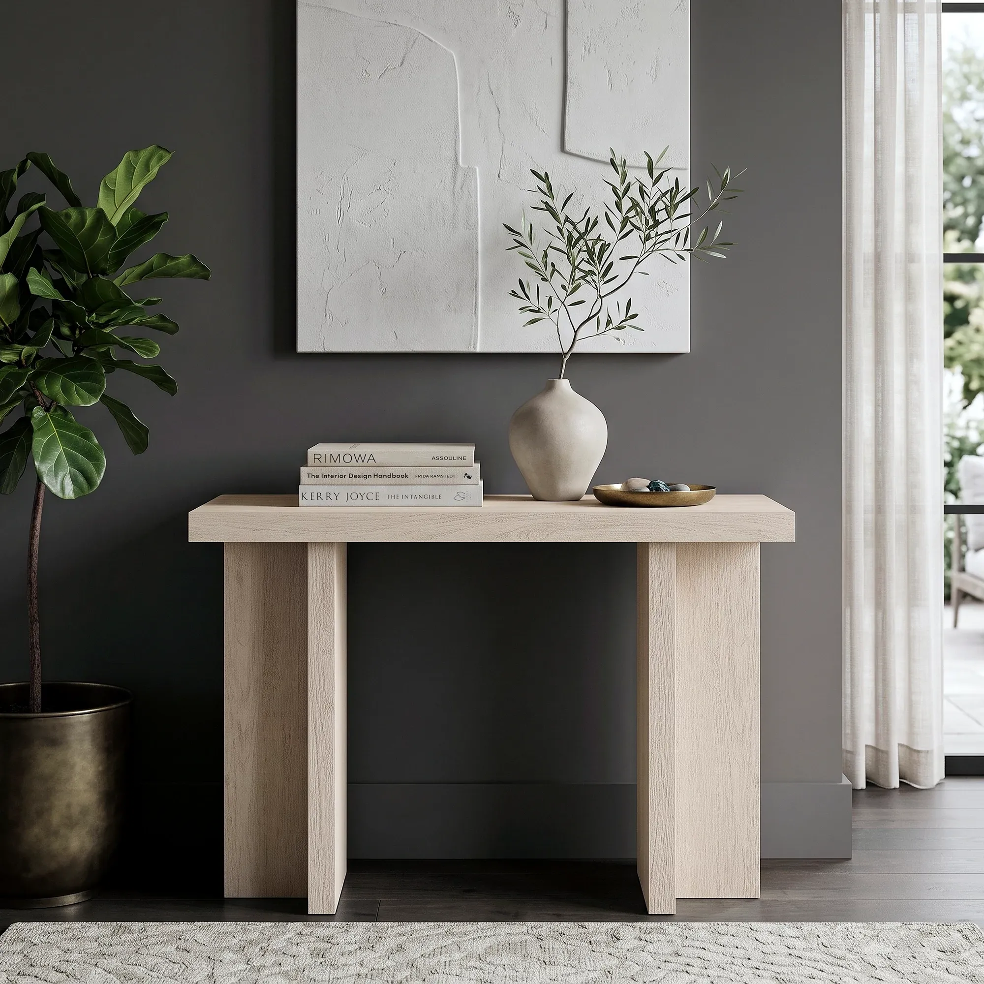 Albert White Sofa Table