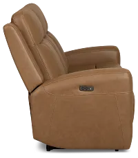 Colton Brown Micro Power Reclining Sofa W/ Power Headrest